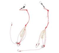 SOPOTUTU 2 Boxes Carp Fishing Tackle Set with Steel Coil Explosion Hooks and Bait Cage Holder Versatile Feeder Lure Trap Gear for Rivers and Lakes Corrosion-resistant Spring Hooks for