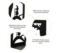 SOPOTUTU 2 Pcs Bookends Retro Style Sturdy Iron Book Stands for Shelves Decorative Book Organizer for Home Library and Desk Forest Elf Design
