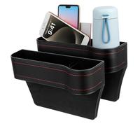 SOPOTUTU 2 Pcs Car Seat Gap Fillers Fit Storage Organizers Between Console and Seats Multipurpose Car Interior Storage Boxes for Phones Drinks Documents Easy Installation