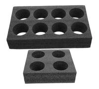 SOPOTUTU 2 Pcs Portable Beverage Takeout Cup Trays Pearl Material Cup Holders for Milk Tea Coffee Drinks Takeaway Carrier Black
