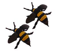 SOPOTUTU 2 Pcs Realistic Bee Shape Models Lifelike Educational for Premium Decorative Fake Bees for Home Decor and Enlightenment Activities
