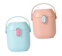 SOPOTUTU 2 Set Formula Powder Dispenser with Spoon Portable Airtight Milk Powder Storage Box TPE PP Material Moisture Double Seal Lightweight for Travel and Home Use
