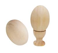 SOPOTUTU 2 Sets DIY Wooden Egg for Unfinished Hand Painted Eggs Safe Sturdy Wooden Craft for Easter Painting Montessori Early Education and Sensory Play