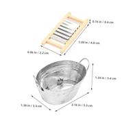 SOPOTUTU 2 Sets Miniature Tin Basin with Washboard Dollhouse Bathroom Accessories Realistic Mini House Decor for ’S Doll Supplies and Miniature Models