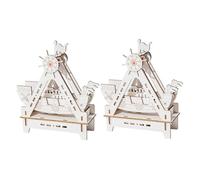 SOPOTUTU 2 Sets Model DIY Wooden Puzzle Kits for Adults Nautical Decor Educational Enhancing Hand Eye Coordination and Problem Solving Skills Beige