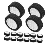 SOPOTUTU 20pcs Car Wheels Rubber Tires for Science and Robotics Projects Plastic Model Car Replacement Parts for DIY Assembly Smooth Rotation for Educational Stem Learning