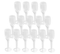 SOPOTUTU 20pcs Miniature Cocktail Glasses Set Dollhouse Accessories Micro Wine Goblets Small Doll Glasses for Mini House Decor and Doll Food Play
