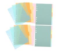 SOPOTUTU 20Pcs Plastic Tab Dividers Loose Leaf Notebook Separators with Index Pages for Office School Binder Organization