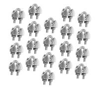 SOPOTUTU 20pcs Stainless Steel U Shaped Cable Wire Rope Clamps Hardwares for Tensioning Wire Ropes with Precision Threading Material for Patio Furniture Shade Sails and Anchors