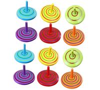 SOPOTUTU 20Pcs Wooden Gyro Small Colored Spinning Tops Safe Non Toxic Wood Material Fun Decompression for Boys Party Favors Random Color
