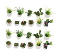 SOPOTUTU 22pcs Dollhouse Miniature Bonsai Plants Tiny Artificial Garden Decorations for DIY Home Decor Lifelike Mini Plant Models Low Maintenance Space-saving Ornaments for Dollhouse and