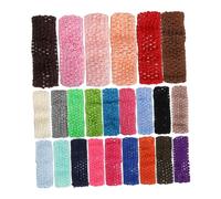 SOPOTUTU 24pcs Elastic Crochet Headbands Soft Stretchy Hair Bands for Newborns Comfortable Fit Random Colors Random Color