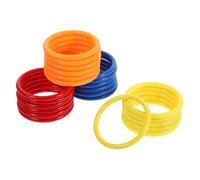 SOPOTUTU 24pcs Toss Rings Game Bright Plastic Ring Toss for Indoor Outdoor Garden Play Enhances Motor Skills Hand Eye Coordination Color Recognition Suitable for Boys Party Random Color
