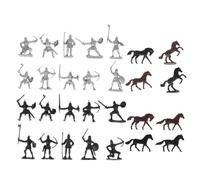 SOPOTUTU 28pcs Plastic Soldier Model for Boys and Includes Soldiers Horses and Cavalrymen Medieval Ancient Army Figures for Interactive Military Play and Educational Fun