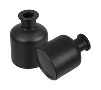 SOPOTUTU 2pcs 50ml Matte Black Glass Diffuser Scents Bottles Cylindrical Reed Holders Refillable Aroma Diffuser Vases for Home Bathroom Desktop Fragrance Oil Containers