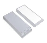 SOPOTUTU 2Pcs Adhesive Under Desk Storage Box Hidden Drawer Design Abs Desk Organizer for Pens Rulers and Small Sundries Space-saving Stationery Container for Home Office School Grey