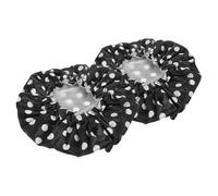 SOPOTUTU 2Pcs Adjustable Satin Shower Caps Reusable Hair Covers with Elastic Edge for Women Bathing Spa Cooking and Hair Care