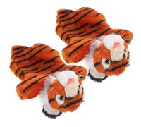 SOPOTUTU 2pcs Animal Hand Puppets for Plush Tiger Puppet for Storytelling and Parent-interactive Early Education Soft for Babies