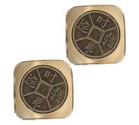 SOPOTUTU 2pcs Antique Metal Dice Set Vintage Handheld Spinner Dice Unique Polyhedral Gadget for Office Desk Game Party Play and Stress Relief