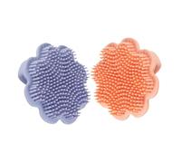 SOPOTUTU 2pcs Bath Brush Soft Silicone Shampoo Brush Scalp Massager for Newborns Lion Design Cradle Cap Exfoliator Gentle Scalp Comb for Boy Girl and Easy Grip