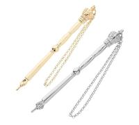 SOPOTUTU 2pcs Bible Reading Pointer Tool with Crown Head, Metal Torah Yad Hand Pointer Accessories for Jewish Ceremonies and Scripture Study, 13cm Gold Silver Set for Adults