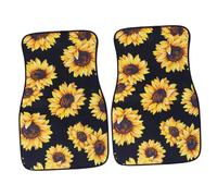 SOPOTUTU 2Pcs Car Foot Mats Sunflower Foot Pads Anti-dirt Floor Carpets Water Absorbent Dustproof Flexible for Cars Suvs