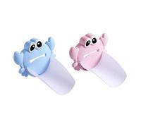 SOPOTUTU 2pcs Cartoon Crab Faucet Extenders Safe Sink Tap Protectors for Bathroom Kitchen Rounded Corner Faucet Handle Extenders in Blue and Pink