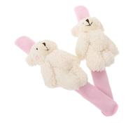 SOPOTUTU 2pcs Cute Animal Slap Bracelets for Kids Plush Bear Wrist Bands Party Favors Children and Adults Soft Cartoon Snap Wristbands