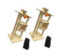 SOPOTUTU 2pcs DIY Wooden Elevator Educational Stem Assembly Kit for Boys Early Science Experiment Enhances Logical Thinking Creativity and Problem-solving Skills