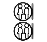 SOPOTUTU 2pcs Double-sided Acrylic Bathroom Sign Vertical Black Toilet Door Plaque for Men Women Washroom Wc Sign for Office Restaurant Public Restroom Easy Wall Mount Clear Direction