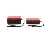 SOPOTUTU 2pcs Dual-layer Live Bait Box for Fishing with Breathable Holes Portable Worm Holder and Bait Storage Container Small Medium Red Fishing Accessories for Outdoor Anglers