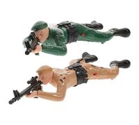 SOPOTUTU 2pcs Electric Crawling Soldier, Battery-free Green and Yellow Figurines, Interactive Crawling Soldiers Playset for ’s Room Decor and Imaginative Play