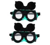 SOPOTUTU 2pcs Flip-up Welding Goggles Safety Eye Protection with Vent Design Anti-glare Glasses for Industrial Work and Torch Brazing with Elastic Band Compatible with Prescription Glasses