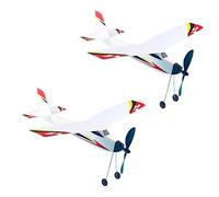 SOPOTUTU 2Pcs Foam Airplane Glider with Elastic Band Outdoor Flying Model for Boys and Easy Assemble Educational Aircraft for Hands Play and Imagination Development
