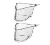 SOPOTUTU 2Pcs Foldable Fish Catching Net with Extendable Stainless Steel Pole Collapsible Triangular Fishing Net for Lakes Rivers Saltwater Adjustable Portable Fishing Gear