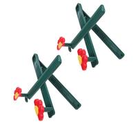 SOPOTUTU 2pcs Foldable Plastic Flower Shape Book Stand, Portable Cookbook Holder and Reading Book Rack for Home Kitchen Desk, Adjustable Recipe Display Shelf in Green and Red