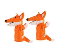 SOPOTUTU 2pcs Fox Hand Puppets Plush Cartoon Animal Puppet for Interactive Storytelling Educational Play for Boys