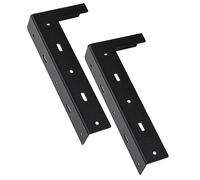 SOPOTUTU 2pcs Heavy Duty Steel Mounting Bracket for Kitchen Cabinet Hardware Wall Mounted Floating Shelf Support with Resistant Black Finish Industrial Wall Brackets for Rustic Shelves and