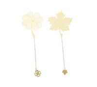 SOPOTUTU 2Pcs Hollow Out Leaf Metal Bookmarks Decorative Page Markers Lightweight for Library Office Home Reading Gift