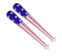 SOPOTUTU 2pcs Inflatable Baseball Bat PVC Durable Flag Design Patriotic Pool Party for Adults Backyard Games and Summer Fun