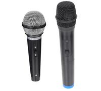 SOPOTUTU 2pcs Kids Pretend Microphone Prop Black Mini Simulation Microphone Model for Toddler Role Play Stage Performance and Cosplay Toy Set