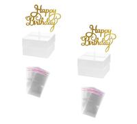 SOPOTUTU 2pcs Large Cake Money Box Set with Fine Line English Hb Design, Party Money Pull Box for Birthday Cake Decoration and Cash Pull Celebration Accessory