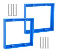 SOPOTUTU 2pcs Medium Blue 4-socket Power Strip Extension Receptacle Box Extender with Screws, Plastic Wall-mounted Electrical Socket Box Extender for Household Power Switches