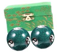 SOPOTUTU 2Pcs Metal Handheld Fitness Massage Balls for Hand Therapy and Muscle Relaxation Portable Baoding Stress Relief Tools with Textured Surface for Elderly Hand Exercise and Physical