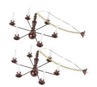 SOPOTUTU 2pcs Miniature Luminous Ceiling Lamp Warm White LED Hanging Light for Sand Table Decor House Model and Portable DIY Building Accessories