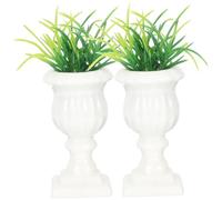 SOPOTUTU 2pcs Miniature Marble Roman Column Bonsai Model Lightweight Potted Plant Decor for Dollhouse Micro Landscaping Indoor Decoration Cognitive