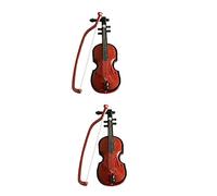 SOPOTUTU 2pcs Miniature Violin Models Simulation Mini Violins for Dollhouse Decoration Xmas Desktop Accessories Miniature Props Set Random Style