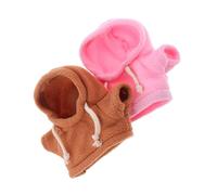SOPOTUTU 2Pcs Plush Doll Clothes Bear Hoodie for Stuffed Animals Soft Doll Outfit Accessories Assorted Brown and Pink Creative Dress Up