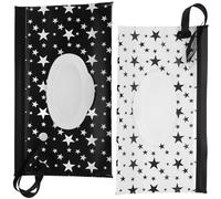 SOPOTUTU 2pcs Portable Refillable Wipe Dispenser Bags with Flip Lid for Travel, Stroller and Handbag, Stylish Eva Material Wipes Container, Lightweight and Minimalist Design