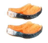 SOPOTUTU 2PCS Realistic Artificial Fish Slice Model Creative Thin Fillet Food Props for Photography Home Nursery Display Decor